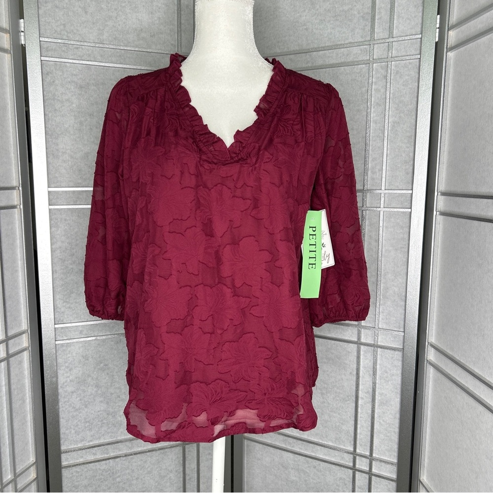 Siren Lily I Tops | Siren Lily Petites Floral Print Ruffled Blouse Size M Petite